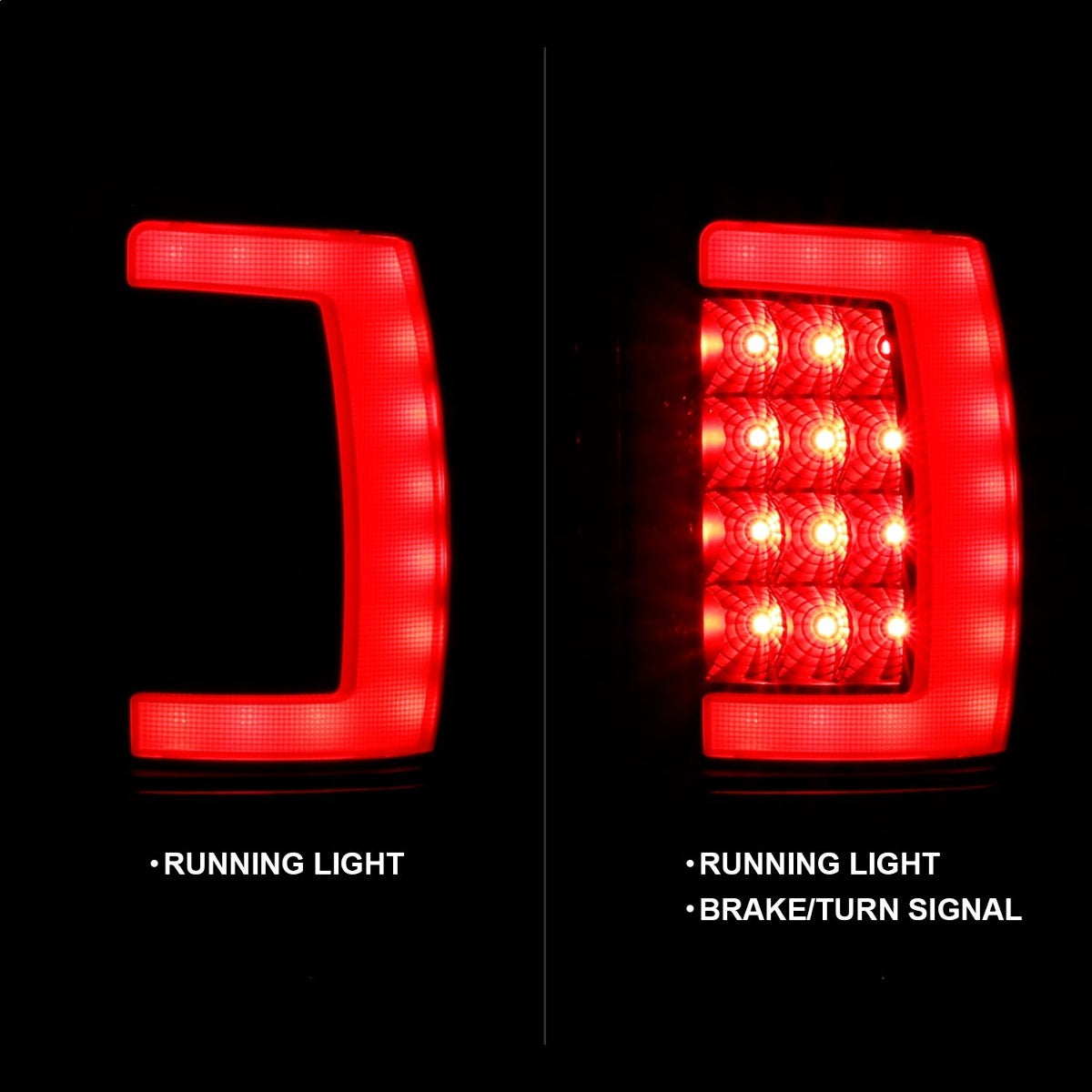 AnzoUSA 311339 LED Taillights Plank Style Black with Clear Lens
