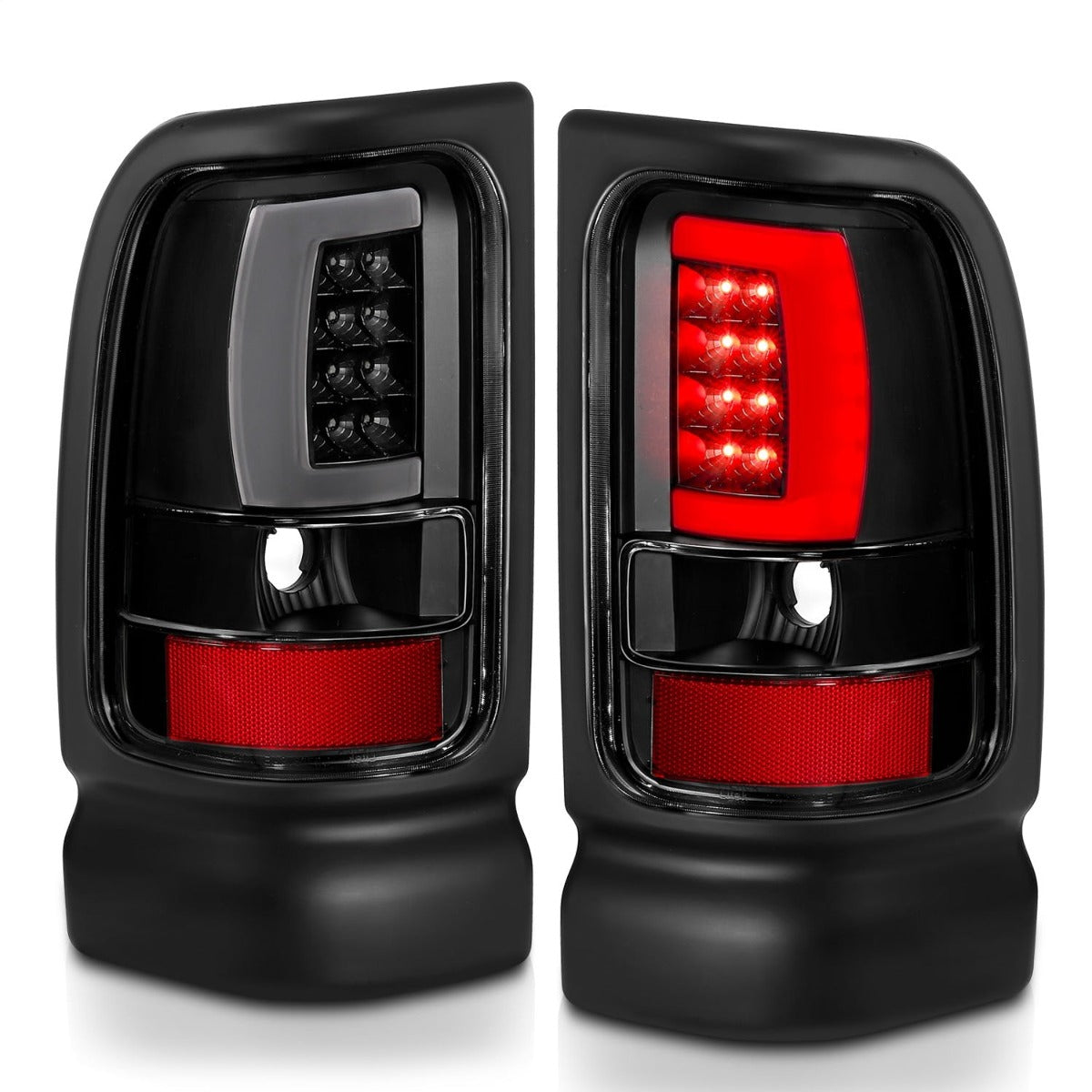 AnzoUSA 311339 LED Taillights Plank Style Black with Clear Lens
