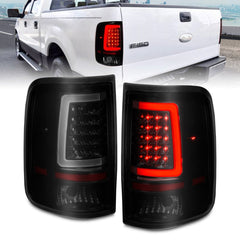 AnzoUSA 311343 LED Tail Lights with Light Bar Black Housing Smoke Lens