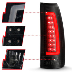 AnzoUSA 311345 LED Taillights Black Housing Smoke Lens