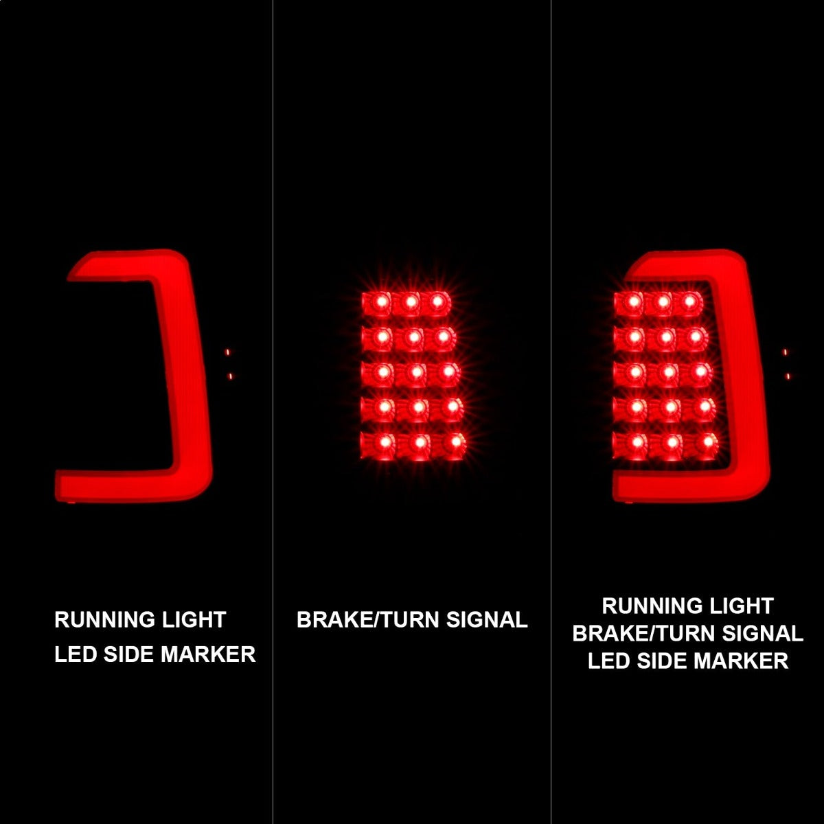 AnzoUSA 311348 LED Taillights Black Housing Smoke Lens