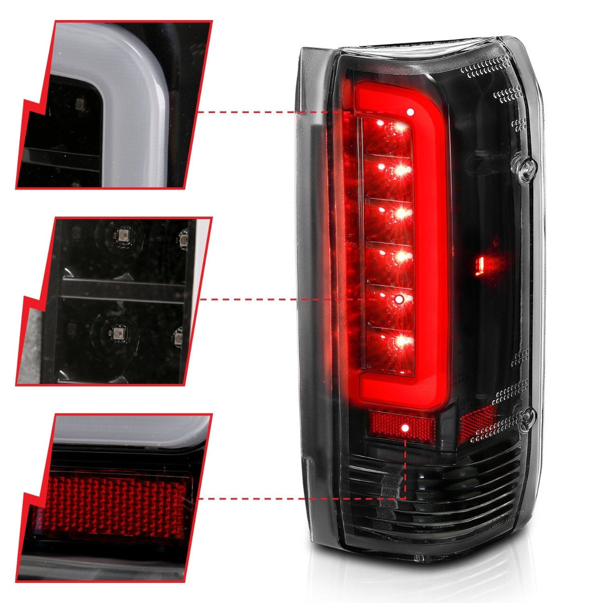 AnzoUSA 311350 LED Taillights Black Housing Clear Lens