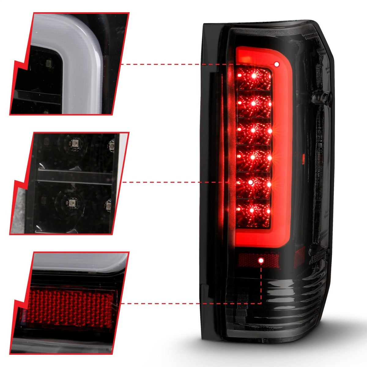 AnzoUSA 311351 LED Taillights Black Housing Smoke Lens