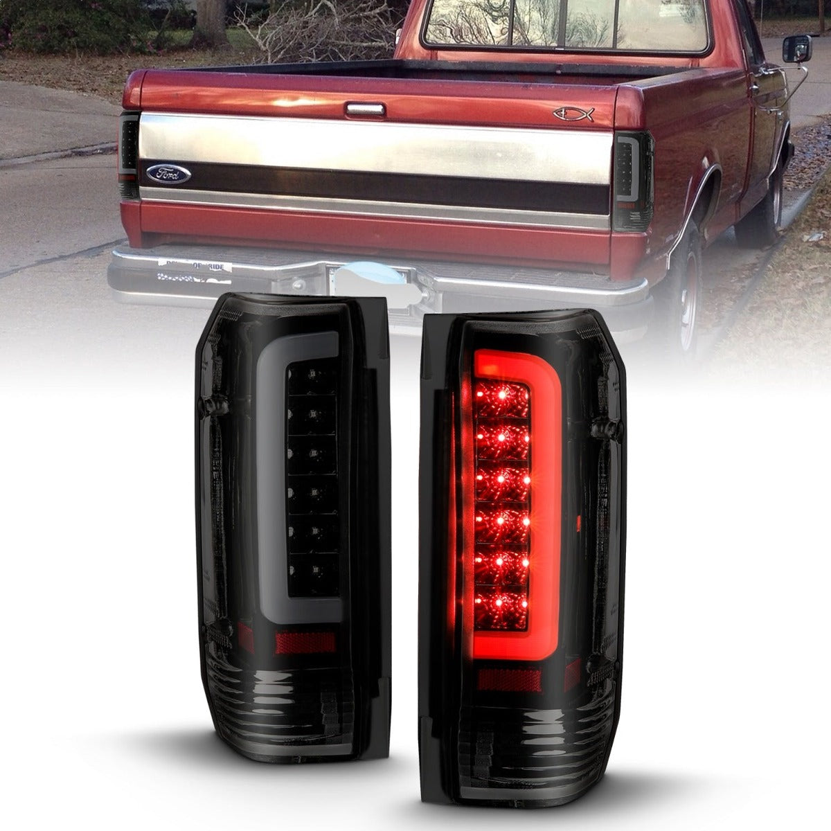 AnzoUSA 311351 LED Taillights Black Housing Smoke Lens