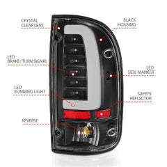 AnzoUSA 311353 LED Taillights Black Housing Clear Lens
