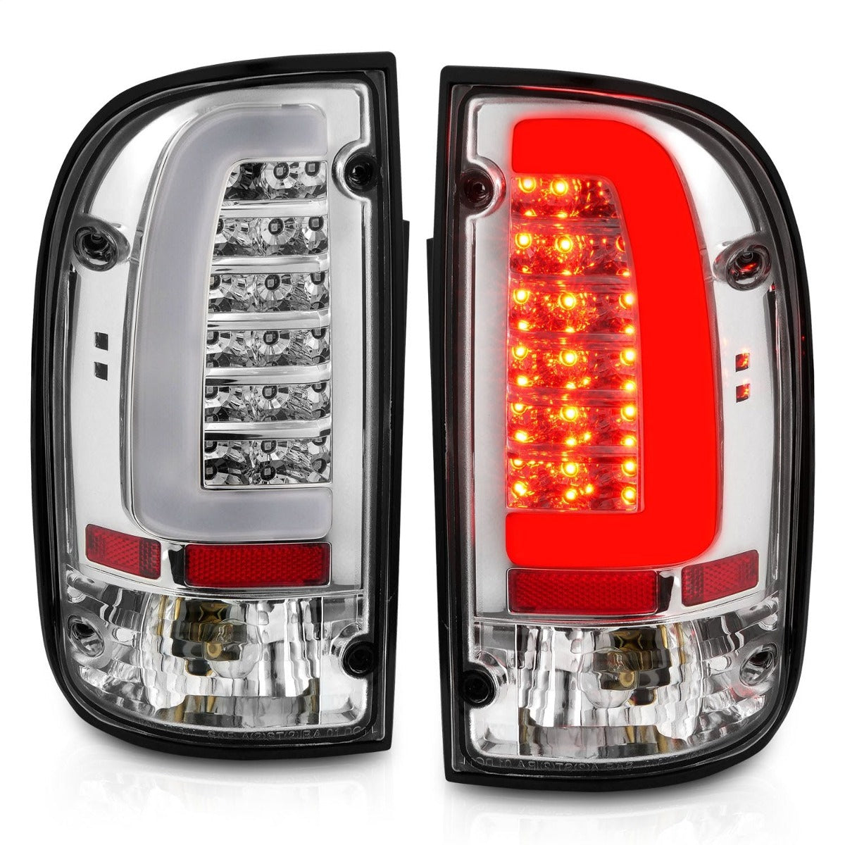 AnzoUSA 311355 LED Taillights Chrome Housing Clear Lens