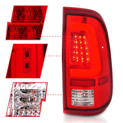 AnzoUSA 311358 LED Taillights Chrome Housing Red/Clear Lens