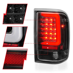 AnzoUSA 311359 LED Tail Light with Light Bar Black Housing Clear Lens