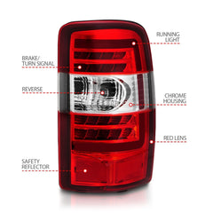 AnzoUSA 311364 LED Tail Light with Red Lens Chrome Housing