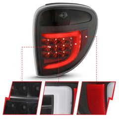 AnzoUSA 311365 LED Tail Lights with Light Bar Black Housing Clear Lens