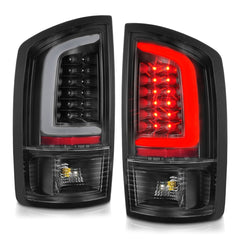 AnzoUSA 311368 LED Tail Lights with Light Bar Black Housing Clear Lens