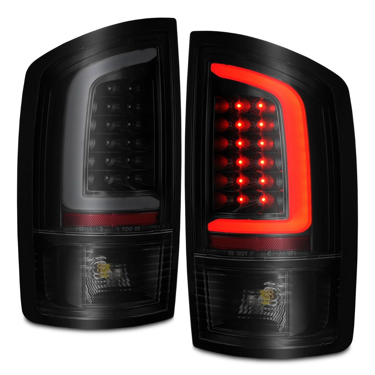 AnzoUSA 311369 LED Tail Lights with Light Bar Black Housing Smoke Lens