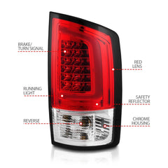 AnzoUSA 311370 LED Tail Lights with Light Red/Clear Lens