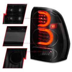 AnzoUSA 311372 LED Tail Lights with Light Bar Black Housing Smoke Lens