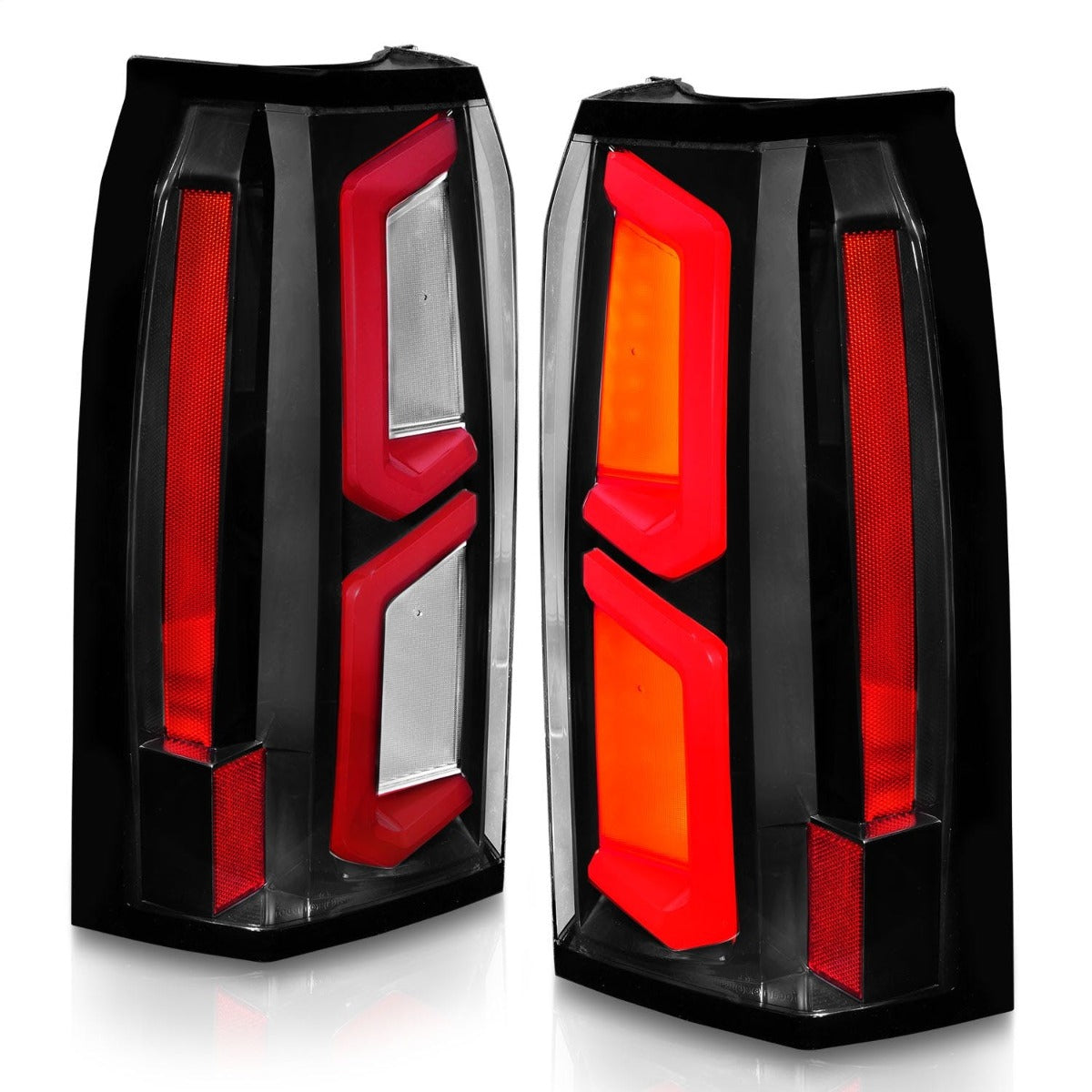 AnzoUSA 311374 LED Tail Lights with Light Bar Black Housing Clear Lens