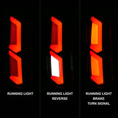 AnzoUSA 311375 LED Tail Lights with Light Bar Black Housing Somke Lens
