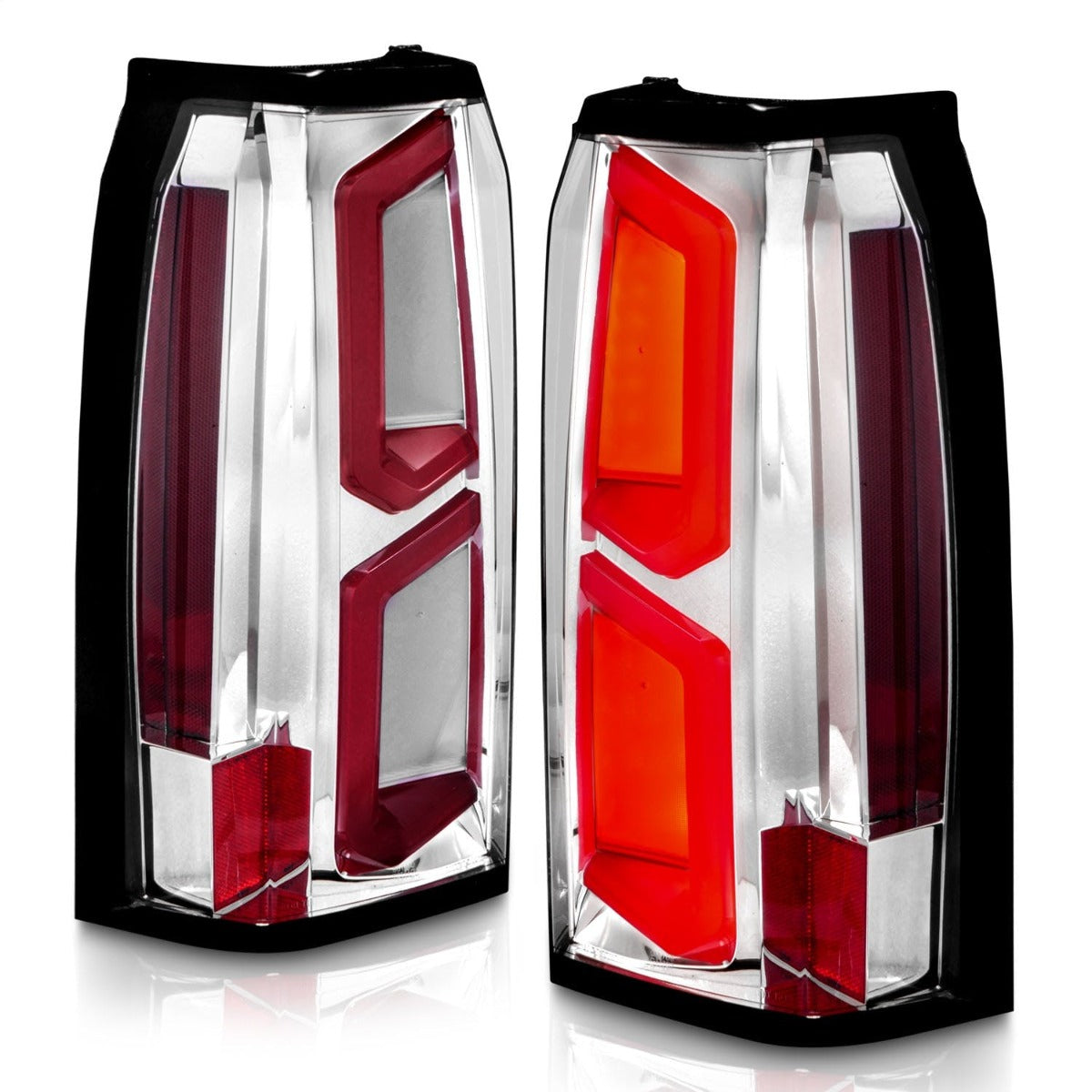 AnzoUSA 311376 LED Tail Lights with Light Bar Chrome Housing Clear Lens