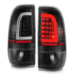 AnzoUSA 311377 LED Tail Lights with Light Bar Black Housing Clear Lens