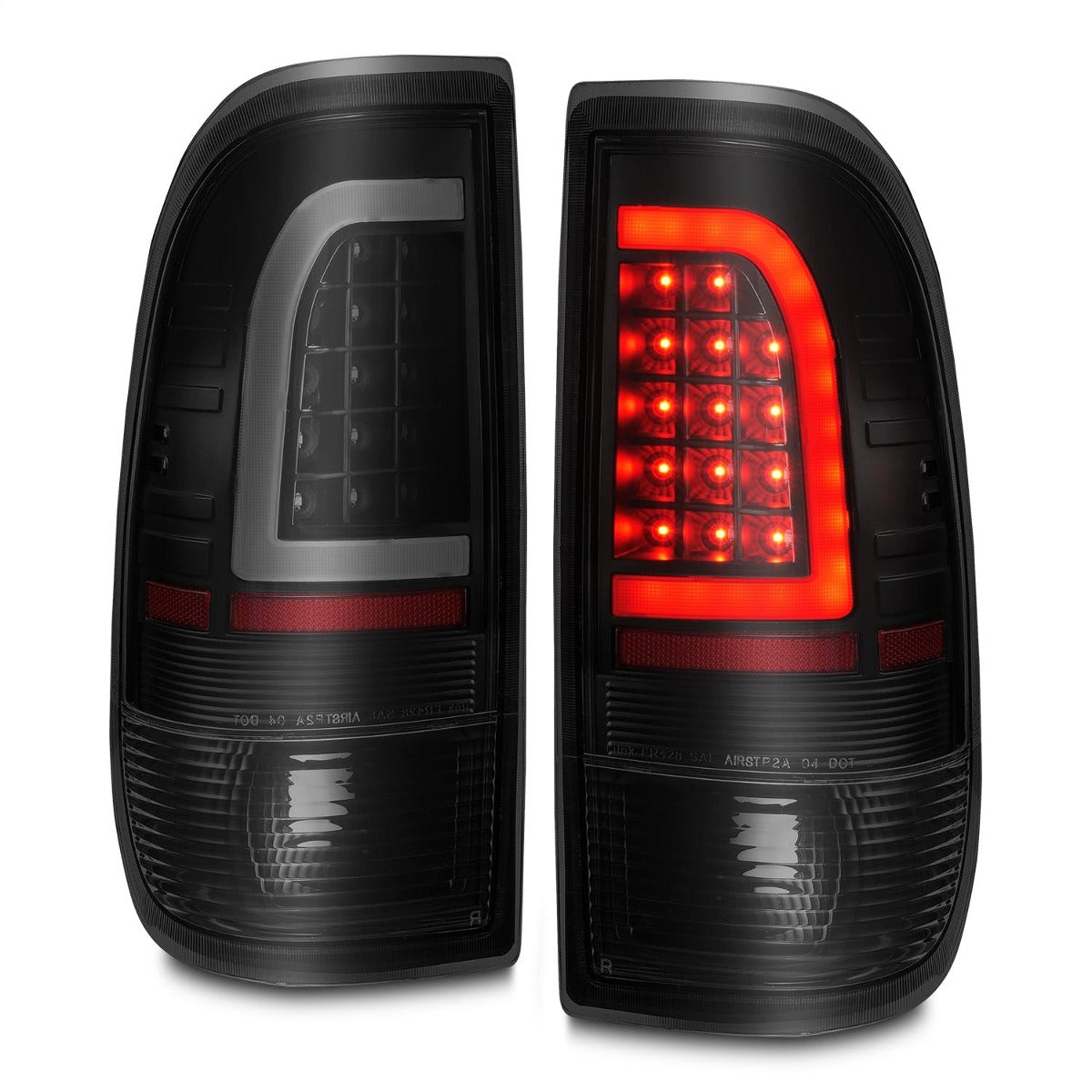 AnzoUSA 311378 LED Tail Lights with Light Bar Black Housing Smoke Lens