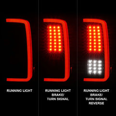 AnzoUSA 311380 LED Tail Lights with Light Bar Black Housing Clear Lens