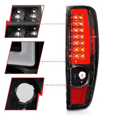 AnzoUSA 311382 LED Tail Lights with Light Bar Black Housing