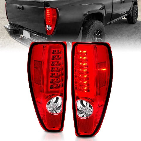 AnzoUSA 311384 LED Tail Lights with Light Bar Chrome Housing Red/Clear Lens