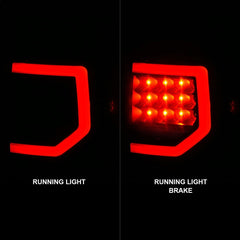 AnzoUSA 311387 Full LED Tail Lights with Light Bars Black Housing Smoke Lens