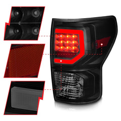 AnzoUSA 311387 Full LED Tail Lights with Light Bars Black Housing Smoke Lens