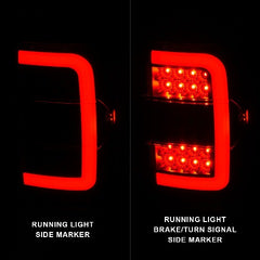 AnzoUSA 311390 LED Tail Lights with Light Bar Black Housing Clear Lens