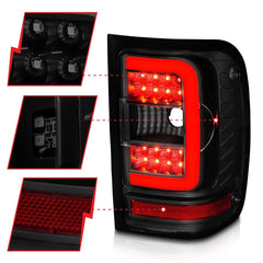 AnzoUSA 311391 LED Tail Lights with Light Bar Black Housing Smoke Lens