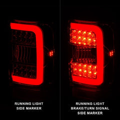 AnzoUSA 311393 LED Tail Lights with Light Bar Chrome Housing Red/Clear Lens