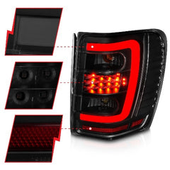 AnzoUSA 311395 LED Tail Lights with Light Bar Black Housing Smoke Lens