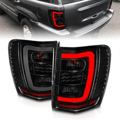 AnzoUSA 311395 LED Tail Lights with Light Bar Black Housing Smoke Lens
