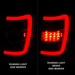 AnzoUSA 311396 LED Tail Lights with Light Bar Chrome Housing Red/Clear Lens