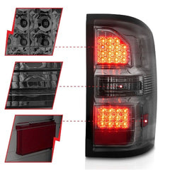 AnzoUSA 311398 LED Tail Lights Black Housing Smoke Lens