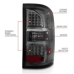 AnzoUSA 311398 LED Tail Lights Black Housing Smoke Lens