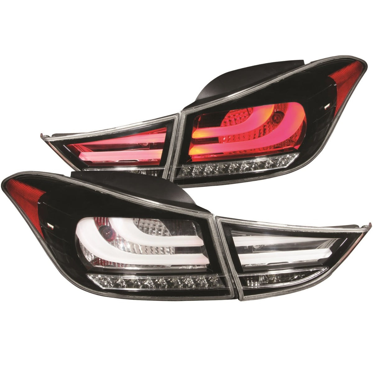 AnzoUSA 321298 LED Taillights Black 4pc