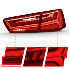 AnzoUSA 321353 LED Taillight Black Housing Red/Clear Lens 4 Pcs (Sequential Signal)