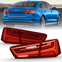 AnzoUSA 321353 LED Taillight Black Housing Red/Clear Lens 4 Pcs (Sequential Signal)