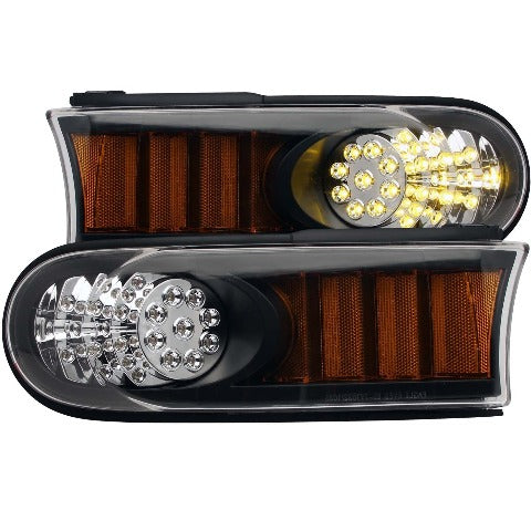 AnzoUSA 511078 LED Parking Lights Black with Amber Reflector