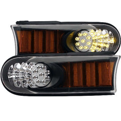 AnzoUSA 511078 LED Parking Lights Black with Amber Reflector