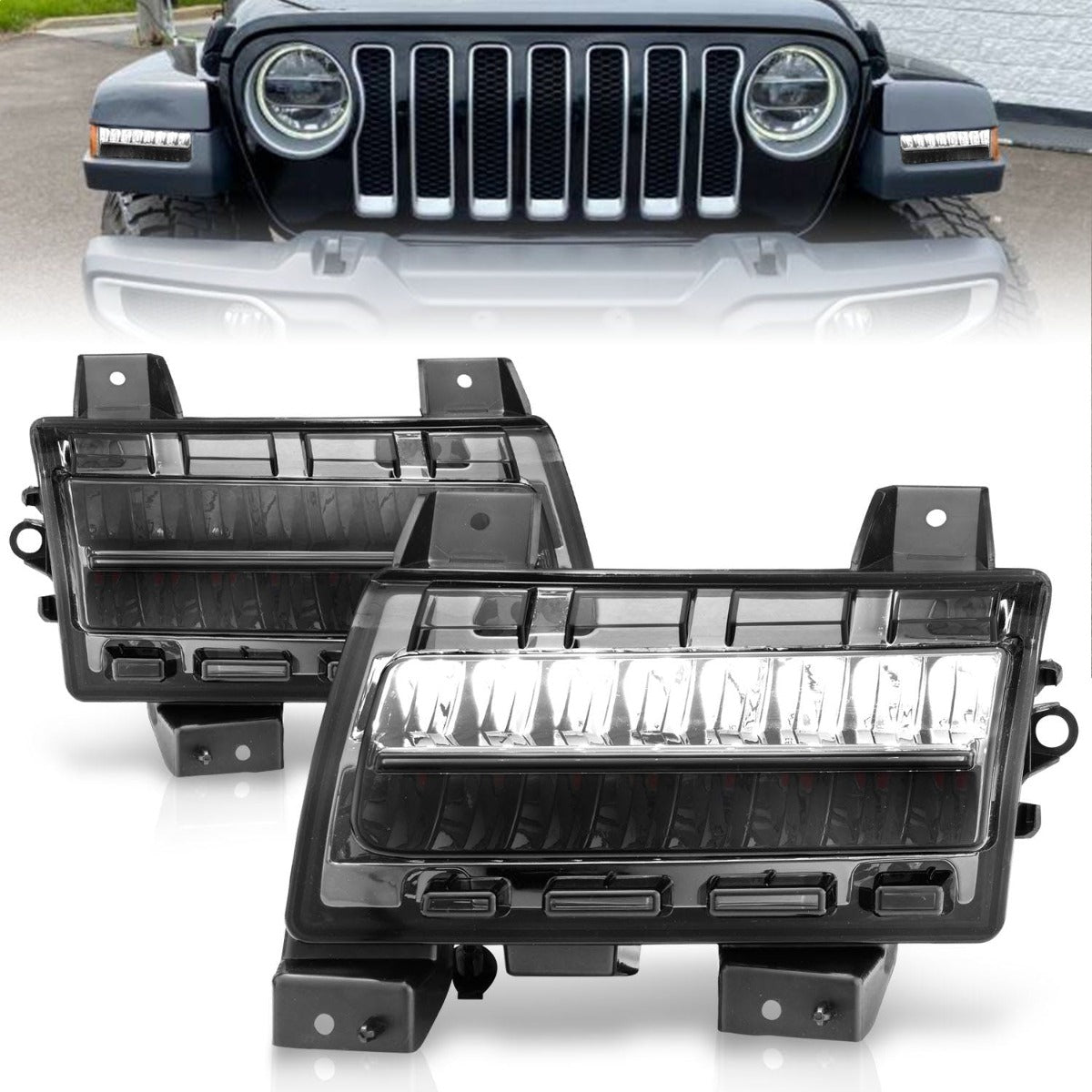 AnzoUSA 511085 LED Side Markers Chrome Housing Smoke Lens with Sequential Signal