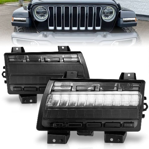 AnzoUSA 511087 LED Side Markers Chrome Housing Smoke Lens with Sequential Signal