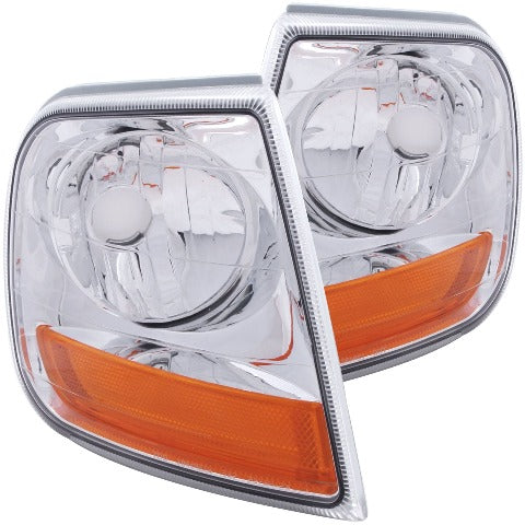 AnzoUSA 521026 HARLEY - DAVIDSON® Style Corner Lights Chrome with Amber Reflector