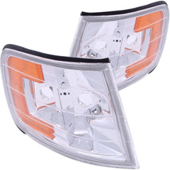 AnzoUSA 521028 Euro Corner Lights Chrome with Amber Reflector