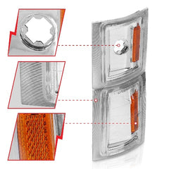 AnzoUSA 521041 Corner Lights Clear Lens with Amber Reflector