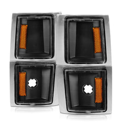 AnzoUSA 521042 Corner Lights Black Housing Clear Lens with Amber Reflector