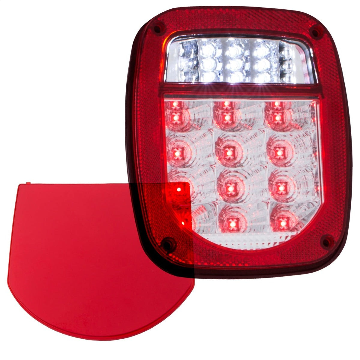 AnzoUSA 861082 LED 2 Lens - Red/Clear, Chrome