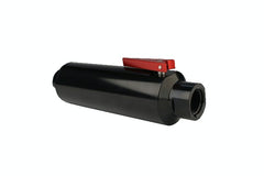 Aeromotive Fuel System 12332 Filter w/ Shutoff Valve, In-Line, AN-12, 100 micron stainless element, Black