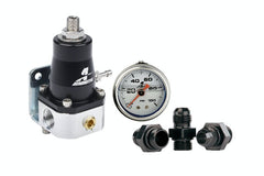 Aeromotive Fuel System 13130 Regulator Kit - (1)13129 EFI Bypass Regulator, (3)15606 Fittings, (1)15633 Guage